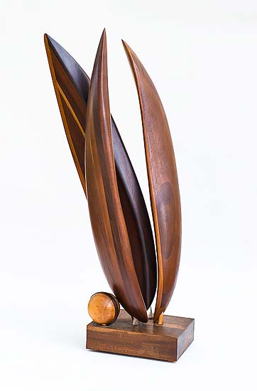 Skulptur von Wolfhard Koeppe ›Holzobjekt Nr. 42‹ aus Mahagoniholz